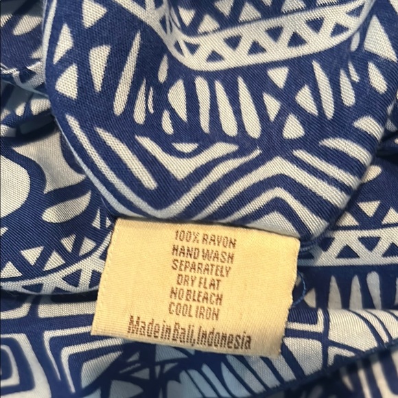 Blue Geometric Swim Coverup/Dress that cinches in The Front - Picture 6 of 6